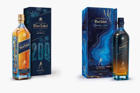 Johnnie Walker Blue Label 200th Anniversary Limited Edition Design and Blue Label Legendary Eight Johnnie Walker Whisky, Johnnie Walker Blue Label, Johnny Walker, Johnny Walker Blue Label, Johnnie Walker Blue, Blended Whisky, Blended Scotch Whisky, Scotch Whiskey, Johnnie Walker