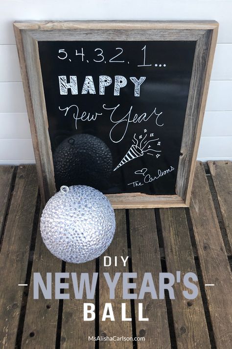 Jazz up your New Year party with this stunning DIY New Year's Ball. The at-home ball drop is a huge hit with parents and kids alike! New Years Ball, New Year Diy, New Year's Eve Celebrations, Styrofoam Ball, Ball Drop, New Year Party, Fun Family Activities, Glue Dots, New Year’s Eve