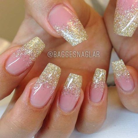 Golden Nails, Maroon Nails, Nails With Glitter, Ombre Nails Glitter, Best Nail Art Designs, Trendy Nail Art, Trendy Nail, Prom Nails, Fabulous Nails