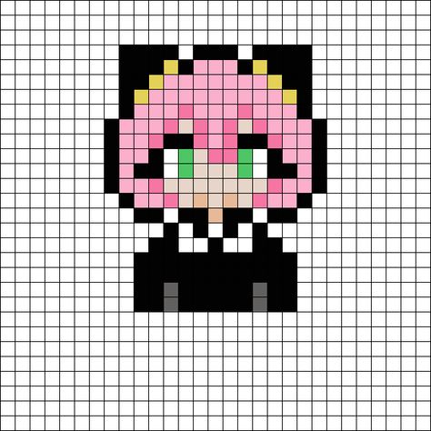 Anya Forger Perler Beads, Picsel Art Anime, Cute Pixel Art Kawaii, Anime Perler Bead Patterns, Hama Art, Easy Pixel Art, Pixel Drawing, Diy Perler Bead Crafts, Kandi Patterns