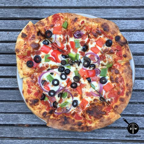 FridayNightSlice: The Costco Combo Pizza - DailyWaffle Ny Style Pizza, Red Onion Relish, Pizza Peel, Black Olives, Green Pepper, Pizza Pizza, Crushed Tomatoes, Pizza Toppings, Black Olive