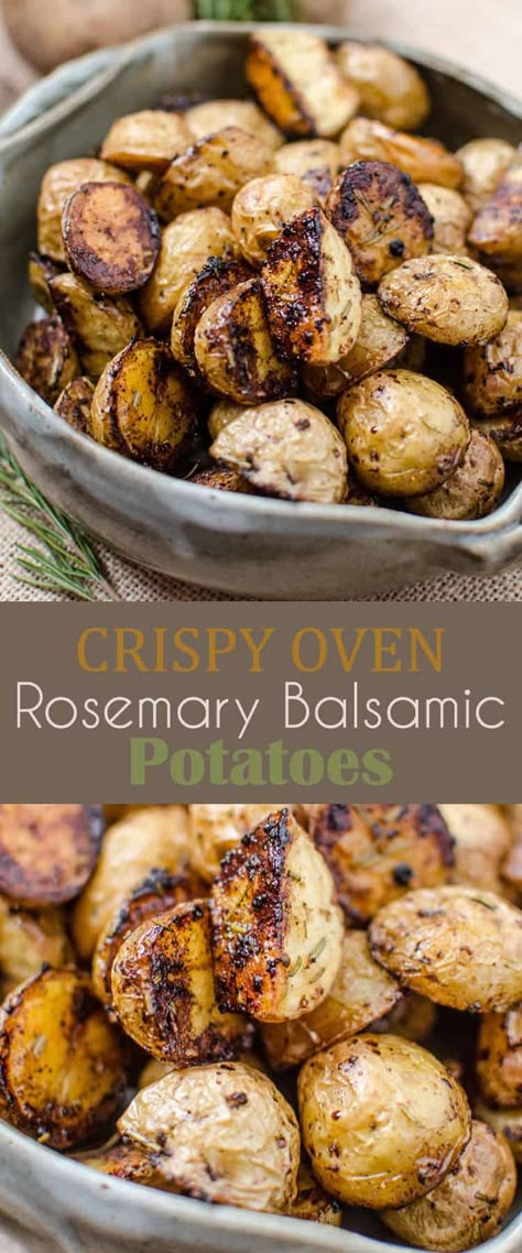 Indulge in the savory goodness of rosemary-infused balsamic potatoes for a tasty twist on a classic side dish. Crispy outside with a tender inside, they are the perfect potato to compliment any meal. Balsamic Potatoes, Dinner Party Dishes, Easy Recipes Dinner, Impressive Dinner, Dinner Desserts, Canadian Food, Party Dishes, Potato Recipe, Potatoes Recipe