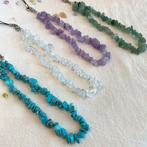 Healing Crystal Phone Chain Beaded Phone Straphandmade Phone - Etsy Indonesia Phone Beeds Chain, Phone Straps Beads Ideas Blue, Phone Charms Crystals, Glass Bead Phone Charm, Gemstone Phone Strap, Future Gadgets, Cleansing Stones, Work Planner, Amethyst Stone