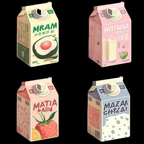 Milk Carton Design, Carton Of Milk, Drinks Packaging, Milk Cartons, Carton Design, Japanese Packaging, Milk Packaging, Tetra Pak, Drinks Packaging Design