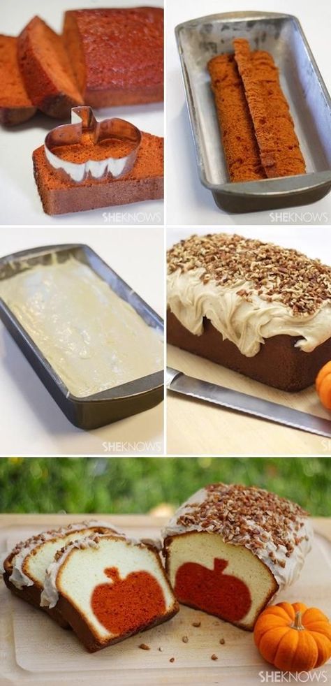 Surprise Inside Cake, Tårta Design, Pumpkin Pound Cake, Recipe Thanksgiving, Garlic Spread, Inside Cake, Cakes And Desserts, Thanksgiving Desserts, Fall Treats