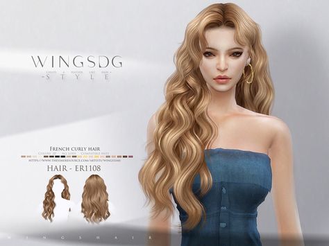 The Sims Resource - WINGS-ER1108-French curly hair Sims 4 Cc Hair Wingssims, Sims 4 Cc Clothes The Sims Resource Hair, Sims 4 Cc Hair Hq, Wingssims French Curl Hair, Sims 4 Cc Alpha Hair Curly, Sims 4 Cc Hair Curls, Sims 4 Wavy Hair Cc Alpha, Curly Hairstyles Sims 4 Cc, Sims4 Cc Curly Hair