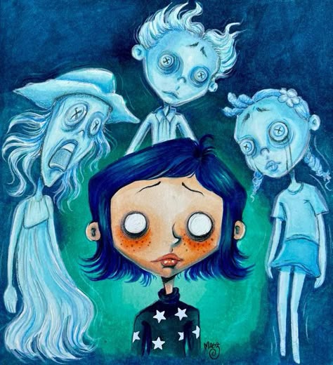 Coraline Fan Art, Coraline Illustration, Ghost Art Drawing, Coraline Sketchbook, Coraline Drawing Ideas, Halloween Art Ideas Drawing, Coraline Fanart, Coraline Characters Drawings, Coraline Art Drawings