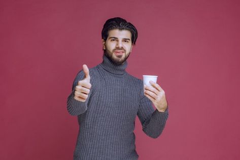 Man holding a disposable coffee cup and ... | Free Photo #Freepik #freephoto #human #person #like #body Person Holding Coffee, Holding Coffee, Free Photo, Free Photos, Coffee Cup, Coffee Cups, Hold On, Turtle Neck, Stock Photos