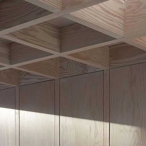 A coffered ceiling made from Douglas Fir covers the dining area in Jonathan’s Tuckey’s 'Doyle Gardens’ extension to this semi-detached home in London. Timber Architecture, Timber Ceiling, Ceiling Detail, Wooden Screen, Wooden Ceilings, Sopot, Wood Ceilings, Coffered Ceiling, The Ceiling