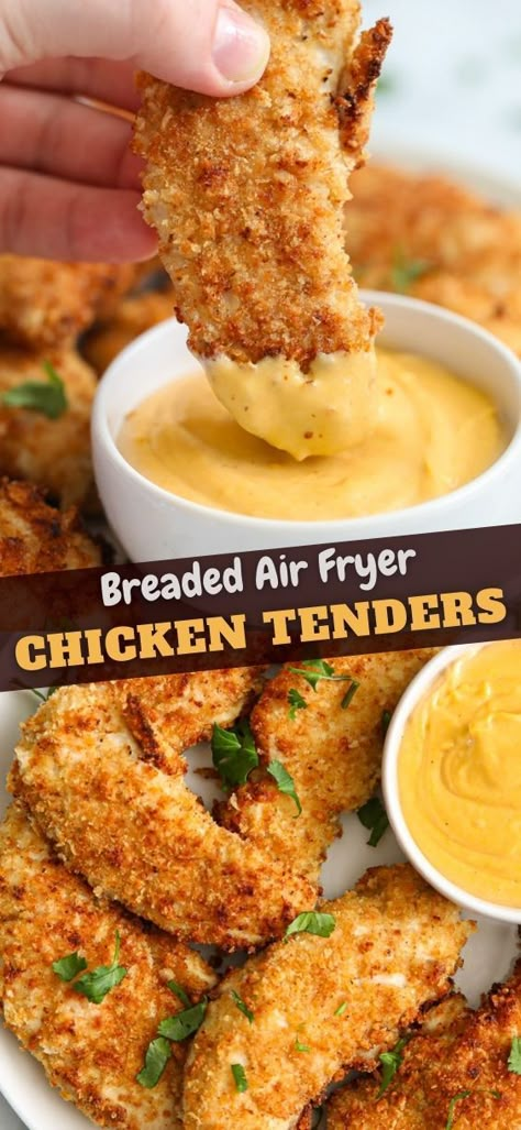 Breaded Air Fryer Chicken, Air Fried Chicken Tenders, Breaded Chicken Tenders, Texas Caviar, Air Fryer Chicken Tenders, Simply Home, Yummy Chicken, Air Fryer Oven Recipes, Air Fry Recipes