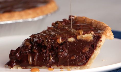 Ghirardelli Recipes, Fudge Pie Recipe, Fudge Pie, Chocolate Pecan Pie, Ghirardelli Chocolate, Chocolate Company, No Bake Bars, Chocolate Pecan, Chocolate Pies