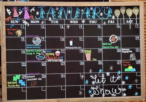 January Dry Erase Board Ideas, January White Board Calendar, Chalkboard Monthly Calendar, January Calendar 2024 Whiteboard, Monthly Calendar Design Ideas, Blackboard Calendar Ideas, January Whiteboard Calendar, January Dry Erase Calendar Ideas, January Chalk Calendar