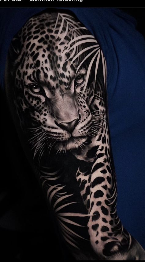 Realism Jaguar Tattoo, Jaguar Hand Tattoo, Black Jaguar Tattoo, Jaguar Tattoo Design, Jungle Tattoo, Jaguar Tattoo, Leopard Tattoos, Greek Tattoos, Dope Tattoos