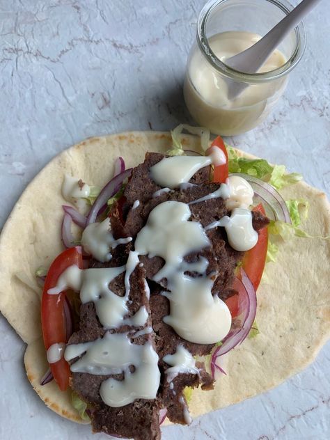 Donair Sauce Donair Sauce Recipe, Donair Meat Recipe, Halifax Donair, Donair Recipe, Sweet Sauce Recipes, Gyro Meat Recipe, Donair Sauce, Sweet Onion Sauce, Cheese Sauce Recipe