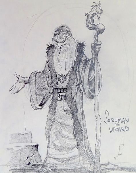 Mike Ploog, Wizard Tattoo, Ralph Bakshi, Goblin Art, John Howe, Tolkien Art, Lotr Art, Figure Sketching, Cool Sketches