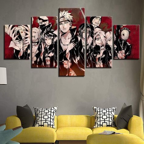 Naruto Cartoon Poster 5 Panel Print On Canvas Wall Art Paintings Anime Naruto Character HD Printed Pictures for Living Room,B,40x60x2+40x80x2+40x100x1 Custom Wood Frames, Manga Naruto, Wall Art Posters, Anime Room, Custom Canvas Prints, Woodland Nursery Decor, Anime Canvas, Naruto Characters, Living Room Pictures