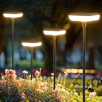 Ainostone Solar Lights Outdoor Garden 4 Pack Solar Pathway Light 31" Tall Sway by Wind Solar Swaying Lights 34LM Bright Up to 12H IP65 Waterproof Auto On/Off for Outside Yard Path Patio Lawn Flower Yard Path, Solar Lights Outdoor, Solar Pathway Lights, Outdoor Lighting Landscape, Lampe Decoration, Pathway Lighting, Path Lights, Lights Outdoor, Ceiling Fan In Kitchen