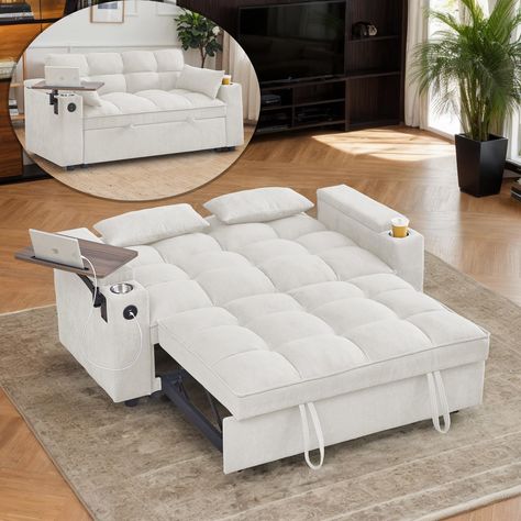 PRICES MAY VARY. Chenille 3 in 1 Versatility Sleeper Sofa Bed : Eafurn pull out sofa bed can easily be converted into an loveseat, a guest bed, and a recliner to suit your needs, which is very suitable for dormitories, apartments, offices, and small spaces Sturdy Frame : The recliner loveseat sofa bed is made of chenille fabric and sponge, complete and comfortable, helps you release the whole body from head to feet. The convertible sleeper bed adopts a high-quality thick metal frame with sturdy Small Guest Bedroom Ideas Pull Out Couch, Daybed For Living Room, Pull Out Sofa Bed Guest Room, Futon Guest Room, Pull Out Beds, Sofa With Pull Out Bed, Family Living Room Ideas, Pull Out Couch Bed, Oversized Loveseat