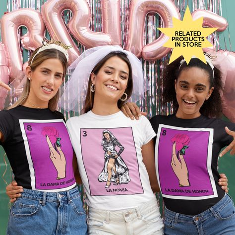 Spanish Bachelorette Party, Loteria Bachelorette, Haiti, Bingo, Bachelorette Party, Bridal Shower, T Shirts For Women, T-shirt, Women's Top