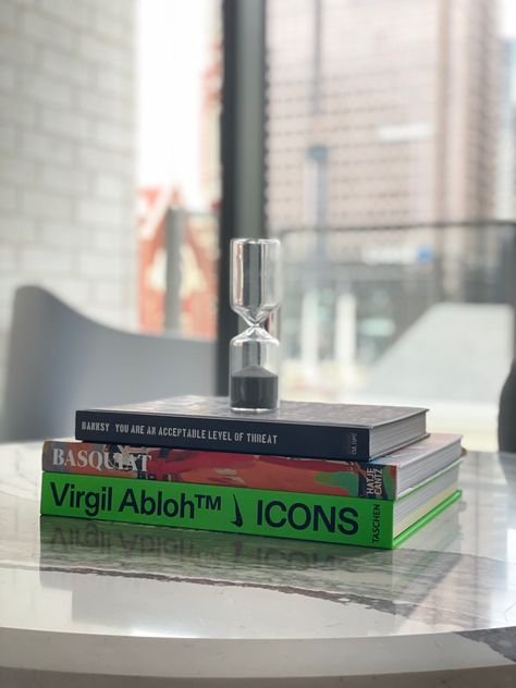 Art Books Coffee Table, Virgil Abloh Coffee Table Book, Virgil Abloh Book Aesthetic, Cool Coffee Table Books, Virgil Abloh Book, Books On Coffee Table, Coffee Table Books Aesthetic, Kaws Decor, Coffe Table Book