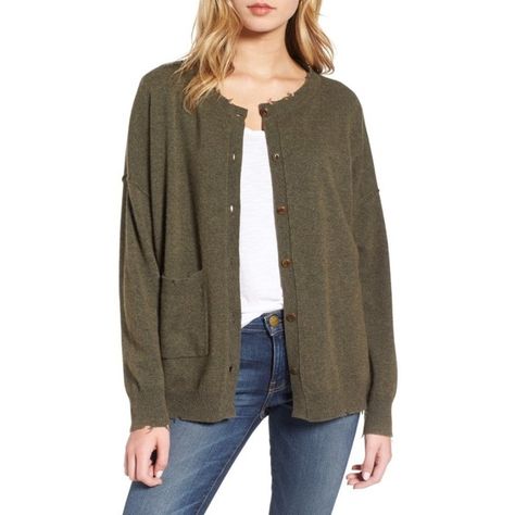 Women's Current/elliot The Destroyed Cardigan ($328) ❤ liked on Polyvore featuring tops, cardigans, military green, army green cardigan, brown cardigan, cashmere cardigan, olive green cardigan and brown cardi Olive Green Cardigan, Cardigan Brown, Cardigan Sweaters, Brown Cardigan, Green Cardigan, Vintage Military, Oversized Cardigan, Cardigan Sweaters For Women, Cashmere Cardigan