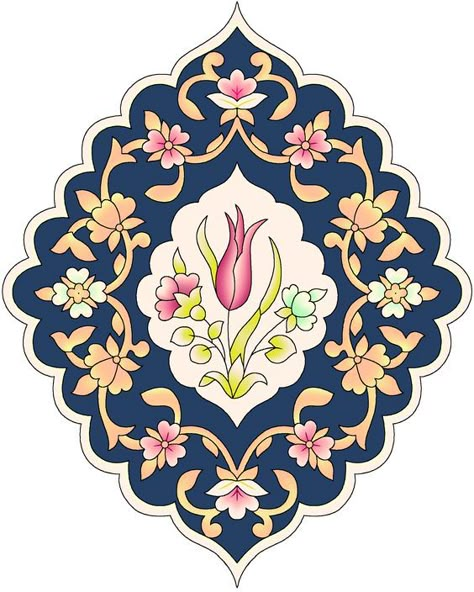 Nail Ideas Blue, Islamic Motifs, Mughal Art Paintings, Lotus Flower Art, Persian Art Painting, Folk Art Flowers, Print Design Art, Flowery Wallpaper, Textile Prints Design