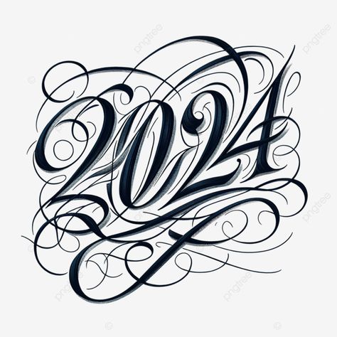 2024 calligraphy vintage lettering 2024 text effect new year png 2024 Calligraphy, 2024 Text, Calligraphy Vintage, 2024 Number, New Year Png, Transparent Image, Vintage Lettering, Text Effect, Text Effects