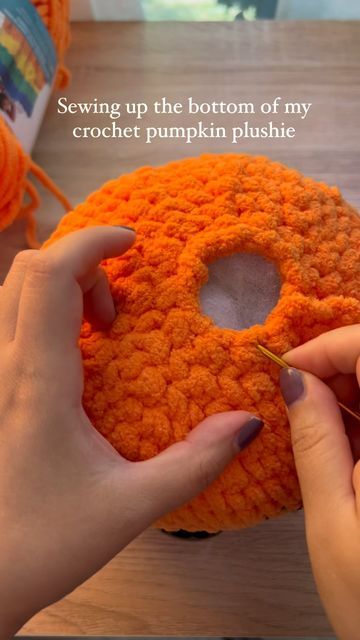 Maria on Instagram: "Crochet pumpkin plushie. 🎃🥹" 2023 Crochet, Crochet Pumpkin, September 19, Sewing, Knitting, Crochet, On Instagram, Instagram