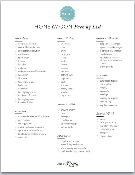 Honey moon check list Honeymoon List Packing, Honey Moon Packing List, Honeymoon Checklist Packing, Wedding Night Packing List, Honeymoon Packing List For Her, Honey Moon Ideas, Wedding Essentials Checklist, Honeymoon List, Honeymoon Planning Checklist