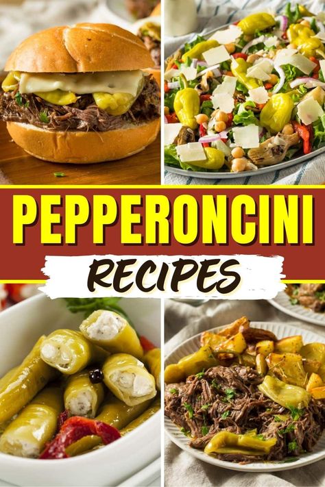 Add a little allure to your next dinner with these pepperoncini recipes. Lightly sweet and mildly spicy with just a touch of tang, these meals are one of a kind. Recipes Using Pepperoncini, Recipes With Peperoncini, Stuffed Peppercinis Recipes, Diced Peppers Recipes, Fresh Pepperoncini Recipes, What To Make With Peppers, Recipes With Pepperoncini, Peperoncini Recipes, Peppercinis Recipes