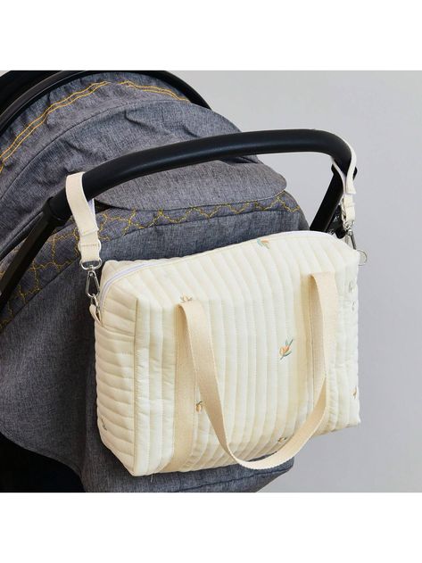 New Arrival Embroidered Zipper Mommy Handbag Stroller Hanging Bag Diaper Bag Fashionable Mummy BagI discovered amazing products on SHEIN.com, come check them out! Stroller Storage, Black School Bags, Baby And Mom, Oil Bag, Women Backpack Travel, Mummy Bag, Stroller Bag, Mommy Bag, Yellow Handbag