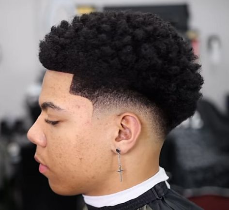 Afro Drop Fade, Low Drop Fade Haircut For Black Men, Low Fade Afro, Black Hair Fade, Taper Fade Afro, Low Fade Curly Hair, Afro Fade Haircut, Afro Hair Fade, Temp Fade Haircut