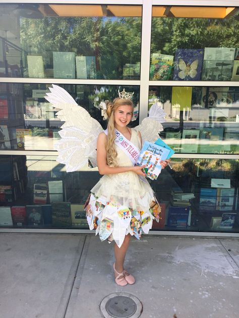 Book Fairy Costume Diy How To Make, Teacher Fairy Costume, Book Fairy Costume Diy, Book Fairy Costume, Adult Fairy Costume, Fairy Costume Diy, Book Fairy, Clever Halloween, Clever Halloween Costumes