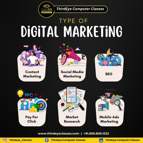 From Zero to Pro ! Our Digital Marketing Course is Designed to give you Real-World Skills that bring Results. . Ready to take the leap? 🌟 . Follow 👉 @thirdeye_classes 👈 . . . . #digitalmarketingtraining #marketing101 #growyourskills #onlinecourses #digitalexperts #socialselling #contentstrategy #learnonline #marketingjourney #marketingtips #thirdeye #thirdeyecomputerclasses #thirdeyeclassesjaipur #jaipur #marketing #affiliatemarketing #seo #ads Computer Class, Digital Marketing Course, Digital Marketing Training, Social Selling, Marketing Course, Seo Social Media, Marketing 101, Marketing Courses, Seo Marketing