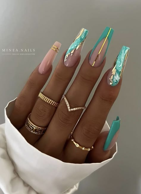 Unghie Sfumate, Ballet Nails, Turquoise Nails, Nagel Tips, Ballerina Nails, Gradient Nails, Luxury Nails, Minimalist Nails, Fancy Nails