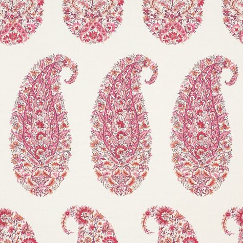 Schumacher Shirala Fabric | Perigold Wallpaper Schumacher, Farmhouse Fabric, Color Magenta, Paisley Fabric, Textile Pattern Design, Red Paisley, Fabric Set, Indian Block Print, A Wallpaper