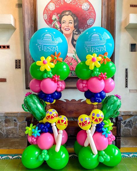 Bryan & College Station, Texas | Poppin’ Texas - Balloon Artists | It’s time to FIESTA 🪇 Only a few more days until Cinco de Mayo! 🌵💖 Head to @gringostexmex to celebrate ✨ • • • #crazytower… | Instagram Mexico Balloon Garland, Texas Balloon Arch, Fiesta Balloon Column, Taco Party Balloon Garland, House Party Decorations, Albuquerque Balloon Fiesta, College Station, Balloon Installation, Fiesta Theme