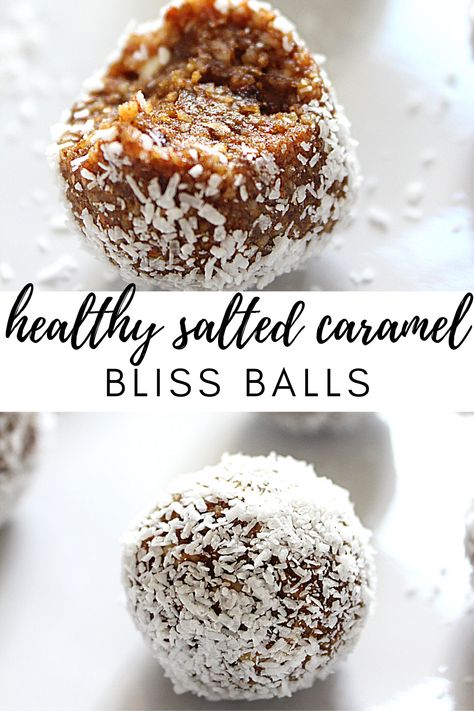 Salted Caramel Bliss Balls, Vegan Bliss Balls Healthy, Healthy Bliss Balls Recipes, Almond Bliss Balls, Keto Bliss Balls, Gluten Free Bliss Balls, Protein Bliss Balls, Healthy Truffle Balls, Christmas Bliss Balls