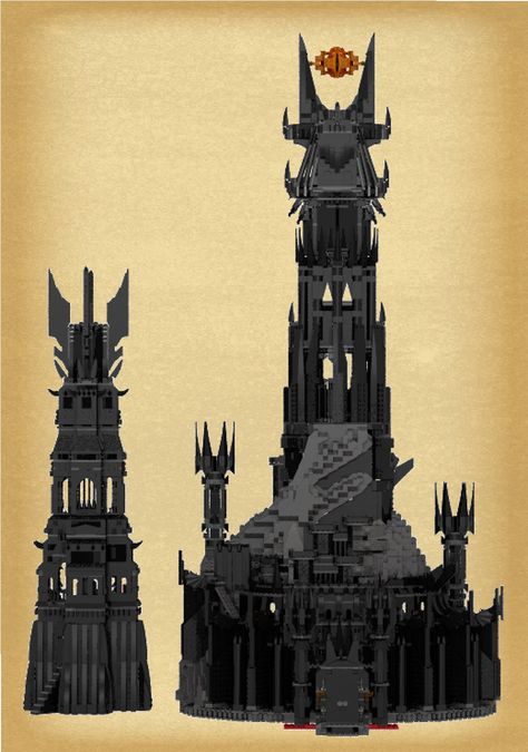 Sauron Tower, Evil Tower, Tolkien Tattoo, Barad Dur, Lord Sauron, Future Tank, Big Lego, Minecraft Structures, The Dark Lord