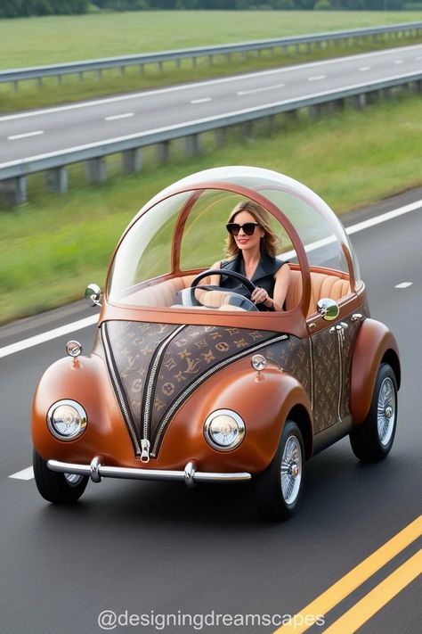 LV Handbag Shaped Car – Luxury on Wheels with Iconic Style Small Electric Cars, Cars Funny, Volkswagen Minibus, Lv Handbag, Vw Sedan, Car Luxury, Microcar, Tiny Cars, Funny Cars