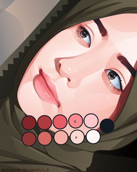 Ig chanzly_9 Vexel Art Color Palette, Vexel Art Palette, Vector Art Color Palette, Vector Art Skin Color Palette, Skin Pallet, Procreate Face, Digital Art Tutorial Beginner, Vexel Art, Vector Portrait Illustration