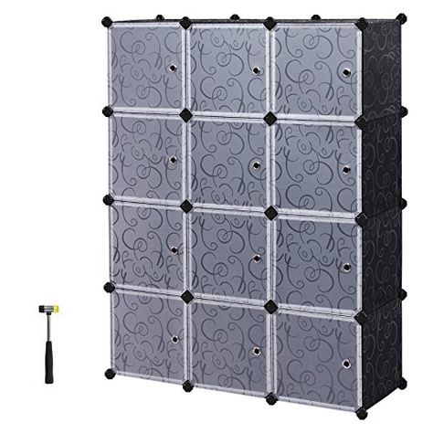 SONGMICS Update Plastic Wardrobe DIY PortableCloset Organizer with Doors ULPC34H ** You can get additional details at the image link. (This is an affiliate link) Plastic Wardrobe Closet, Plastic Wardrobe, Wardrobe Diy, Storage Closet Shelving, Modular Closet, Plastic Cube, Plastic Cabinet, Modular Bookcase, Plastic Storage Cabinets