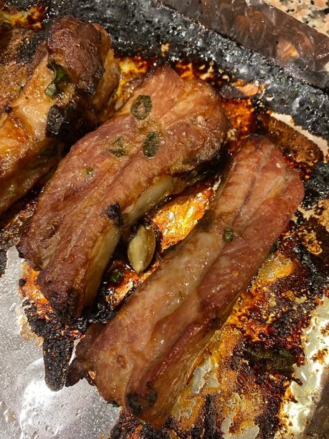 left Japanese Bbq Ribs, Japanese Ribs, Bbq Ribs In Oven, Salt And Pepper Ribs, Japanese Dinner Party, 1 Pan Dinner, Babyback Ribs, Studio Ghibli Food, Ghibli Food