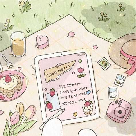 Anime Bad, Whimsical Art Journal, Soft Pink Theme, Cocoppa Wallpaper, Cute Doodle Art, A Picnic, Cute Little Drawings, Kawaii Wallpaper, Good Notes