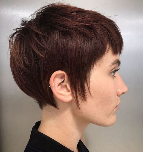 Pixie Cut With Bangs, Great Haircuts, Short Brown Hair, Peinados Fáciles Para Cabello Corto, Short Bob Haircuts, Short Pixie Haircuts, Short Pixie Cut, Trending Hairstyles, Blonde Pixie