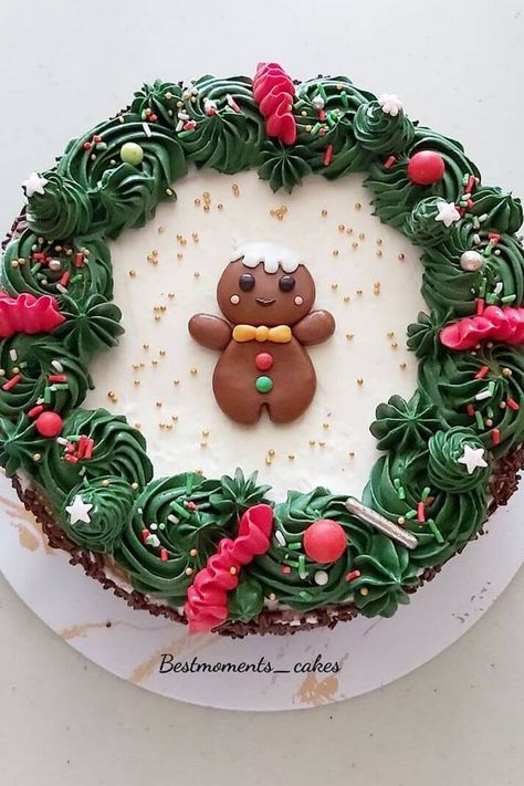 Christmas Cake Ideas, Christmas Birthday Cake, Mini Christmas Cakes, Cake Pretty, Christmas Cookie Cake, Christmas Cakes Easy, Cake Heart, Christmas Themed Cake, Christmas Cake Pops