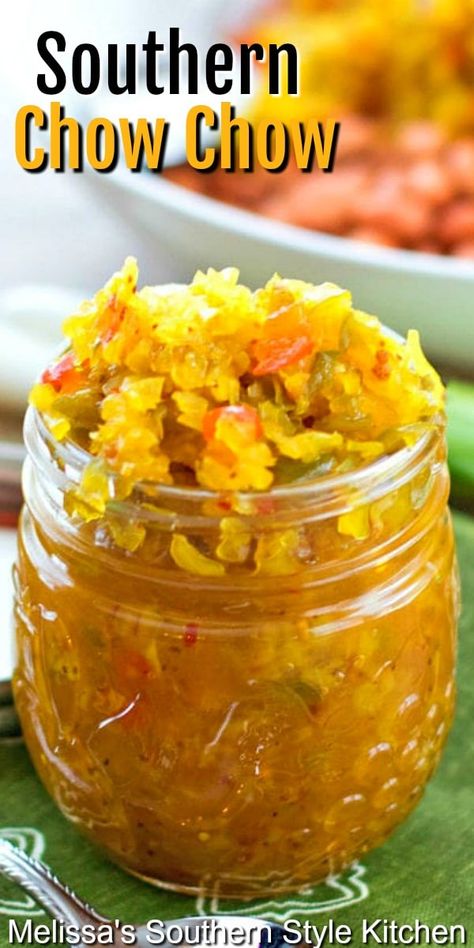 Southern Chow Chow Recipe, Chow Chow Canning Recipe, Southern Chow Chow, Chow Chow Relish, Chow Chow Recipe, Zucchini Relish, Canning Pickles, Home Canning Recipes, Canning Vegetables