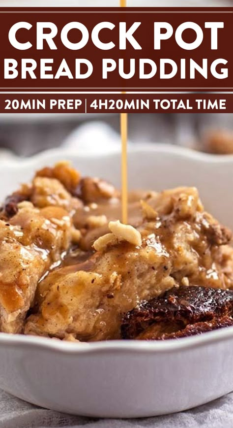 Slow Cooker Bread Pudding Easy, Bread Pudding In Crockpot Recipe, Bread Pudding Slow Cooker, Crockpot Bread Pudding Easy, Easy Slow Cooker Desserts, Slow Cooker Bread Pudding Recipes, Crockpot Bread Pudding Recipes, Easy Bread Pudding Quick And, Crockpot Bread Pudding Slow Cooker