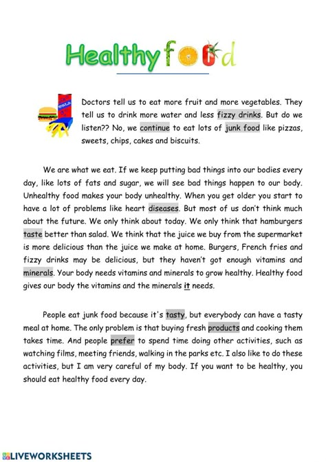 Reading comprehension interactive worksheet for grade 6. You can do the exercises online or download the worksheet as pdf. Reading Comprehension Texts, Healthy Routines, Reading Comprehension For Kids, Esl Reading, Comprehension Exercises, Reading Comprehension Lessons, Essay Writing Skills, Family Reading, Reading Comprehension Passages