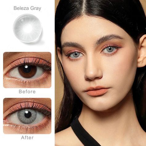 Eye Lens Colour, Change Your Eye Color, Colored Eye Contacts, Grey Contacts, Lenses Eye, Colored Contact Lenses, Vibrant Eyes, Dark Clouds, Bifocal Lenses